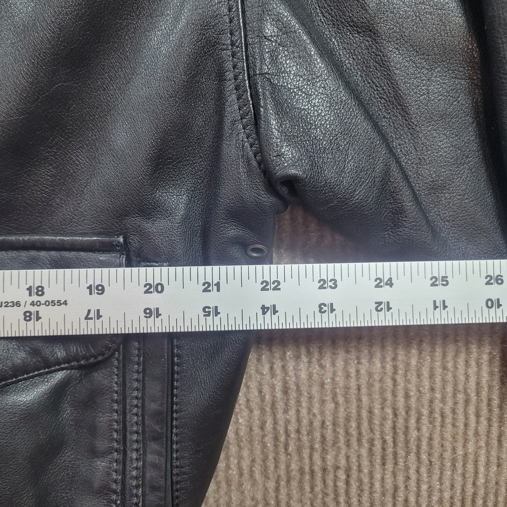 Vintage Avirex Mens Type A-2 Leather Jacket Size L Black Bomber Flight 1978-2001 - Picture 2 of 13